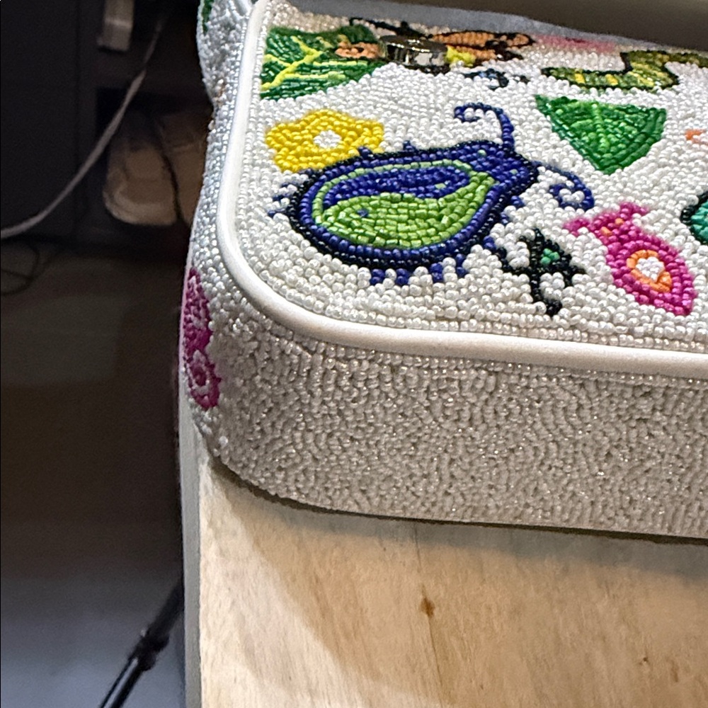 STAUD White Shoulder Bag with Colorful Embroidery - Picture 4 of 4